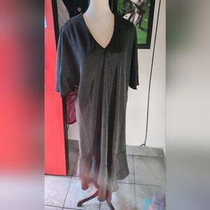 Vintage Elegant Black and Gray Maxi Dress